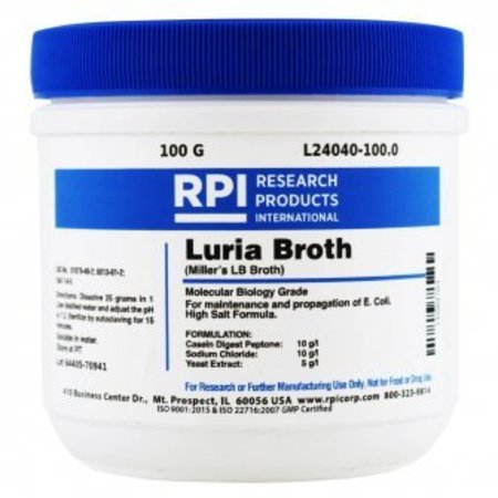 RPI Luria Broth, High Salt Formula, Powder, 100 G L24040-100.0